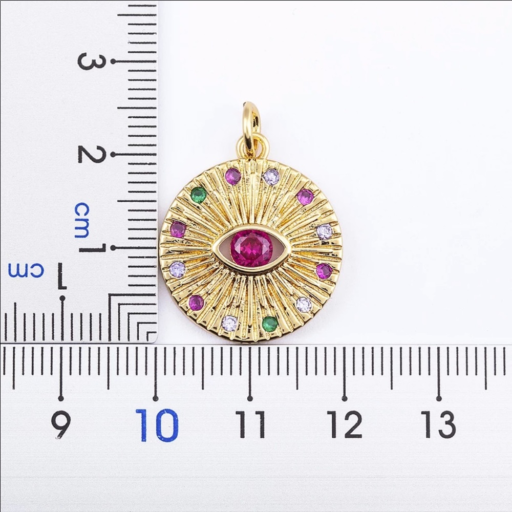 Gold Evil Eye Pendant Necklace - Picture 5 of 5